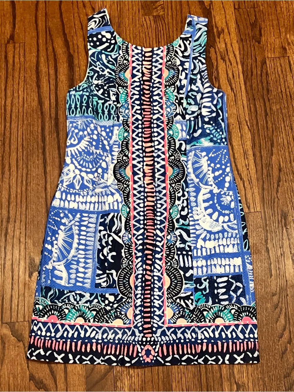 Lilly Pulitzer Blue Multi-Patterned Sleeveless Midi Dress